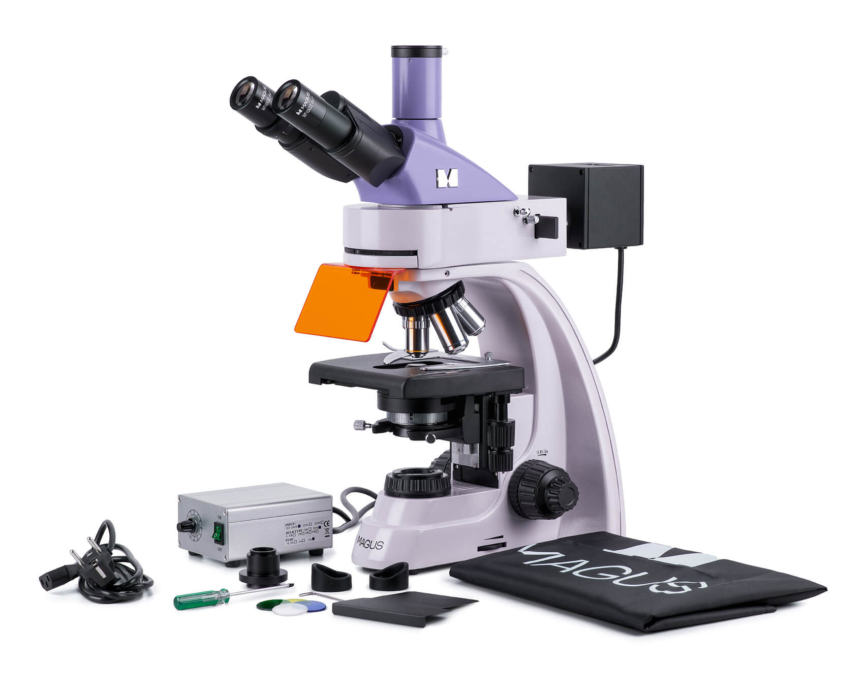 Fluorescenčný digitálny mikroskop MAGUS Lum D400L obsah balenia
